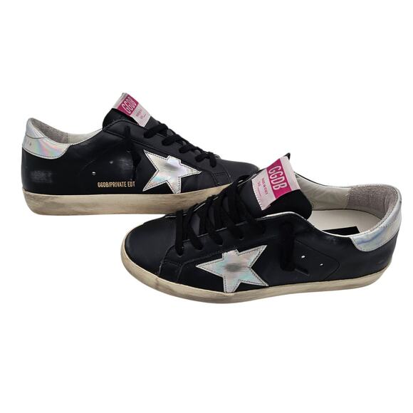 Golden Goose Superstar Nordstrom Black Leather Iridescent Star Size 38 US 8 - Picture 1 of 9